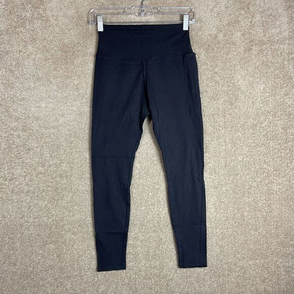 American Giant Crop Power Leggings Womens Size 4 Black Performance Side Pocket - Picture 10 of 11